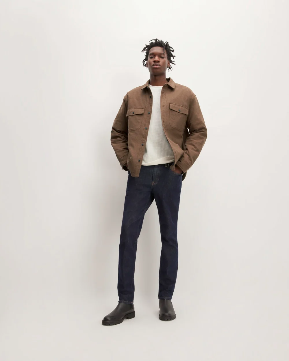 The Flannel Filled Shirt Jacket | Heathered Cocoa Brown - Image 3