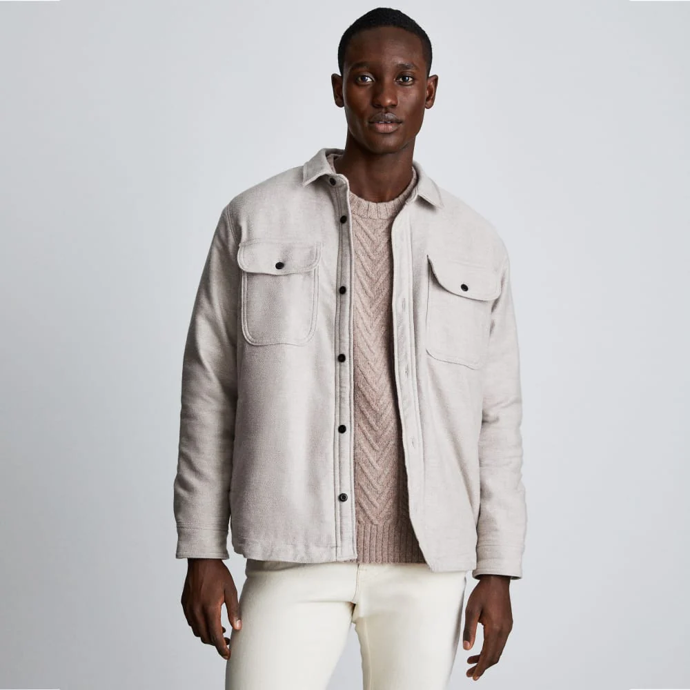 The ReNew Fleece-Lined Heavyweight Overshirt | Heathered Burnt Sugar - Image 2