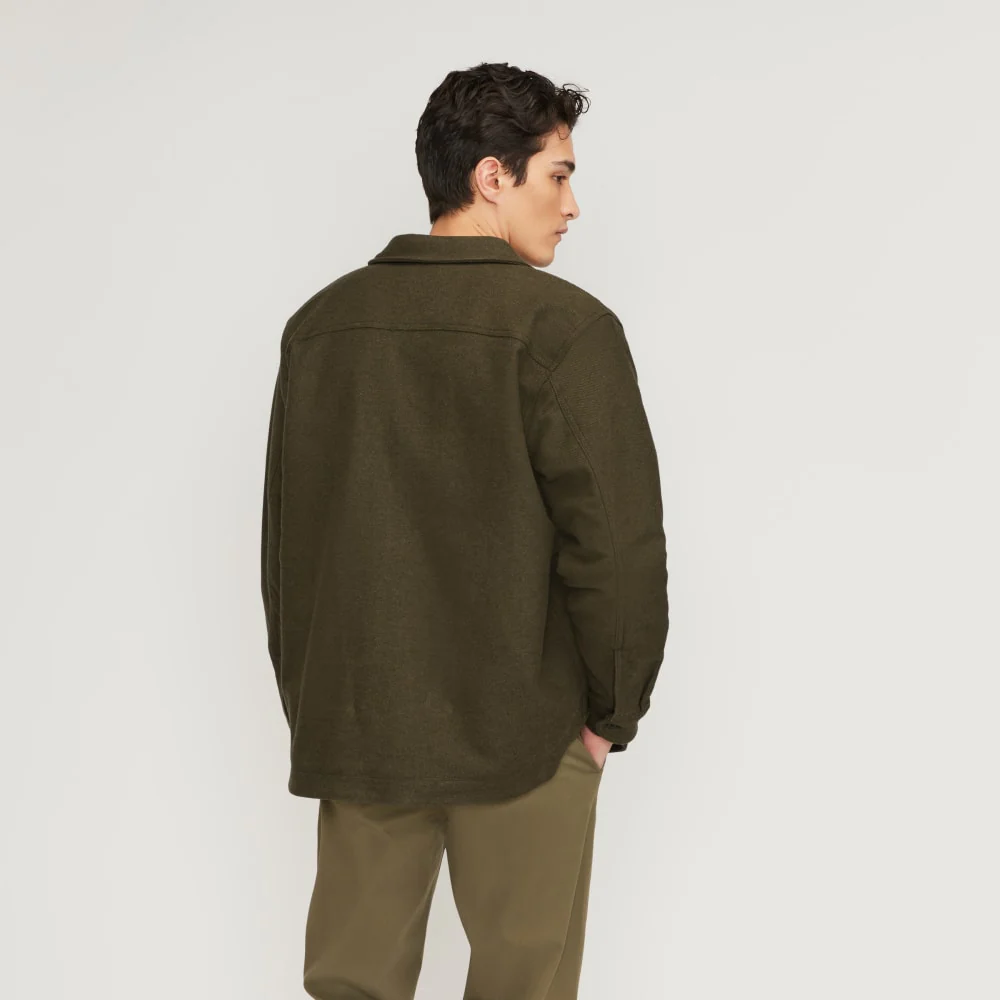 The ReNew Fleece-Lined Heavyweight Overshirt | Heathered Green - Image 3
