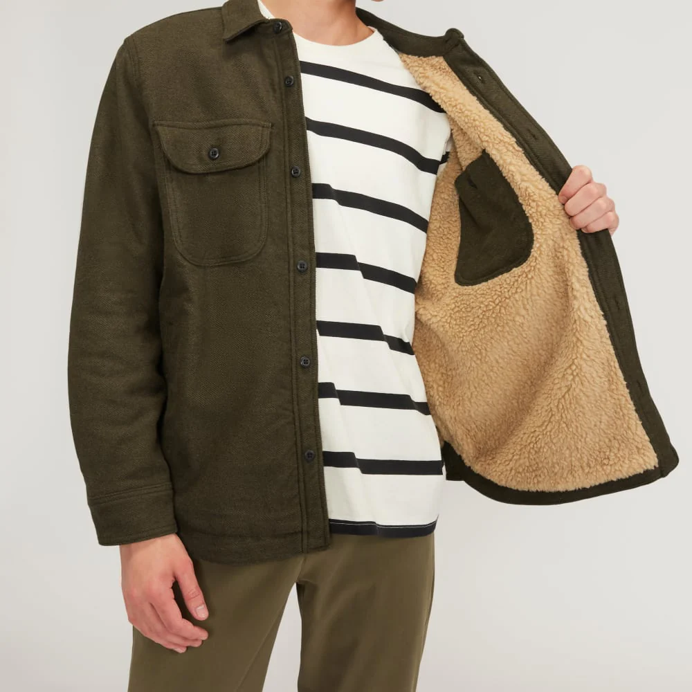 The ReNew Fleece-Lined Heavyweight Overshirt | Heathered Green - Image 5