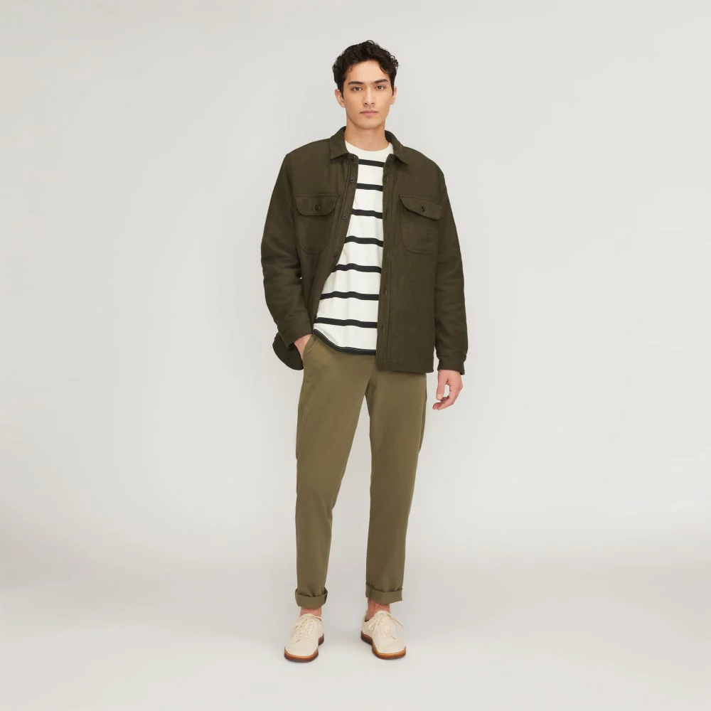 The ReNew Fleece-Lined Heavyweight Overshirt | Heathered Green - Image 6