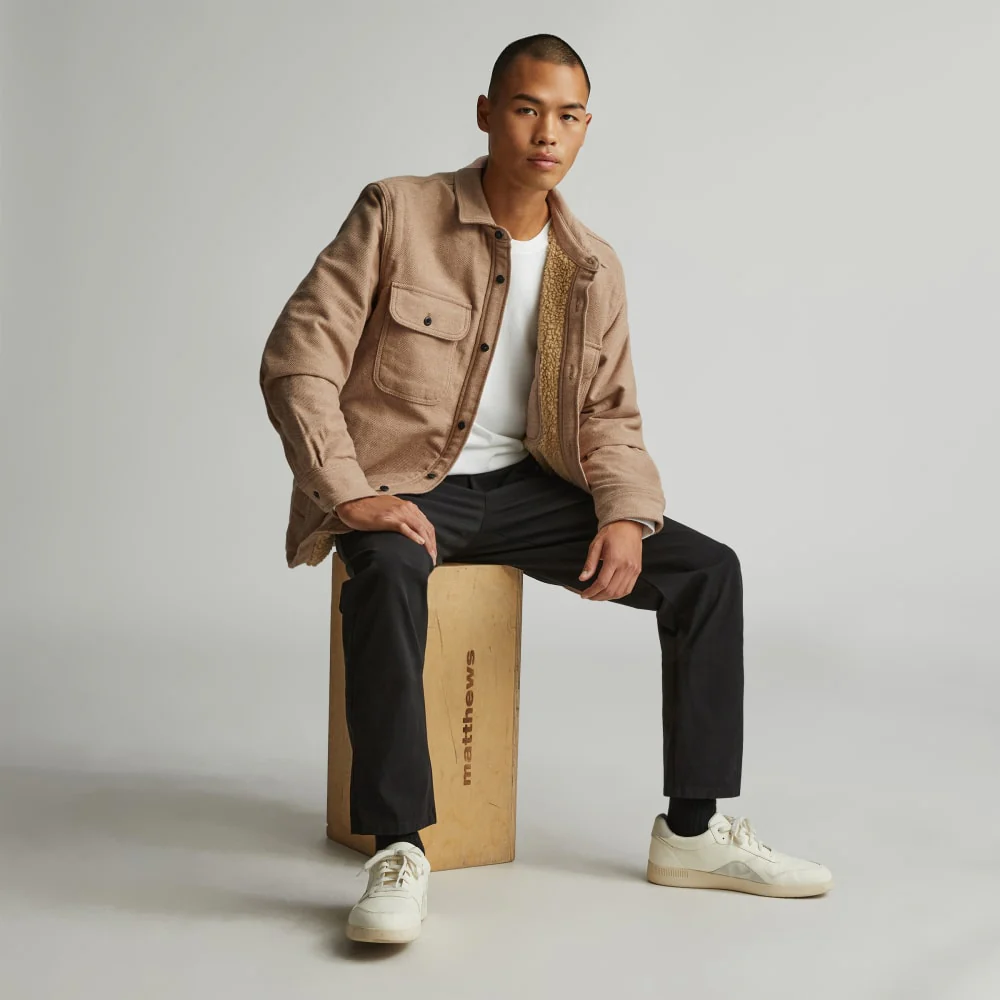 The ReNew Fleece-Lined Heavyweight Overshirt | Mushroom - Image 2