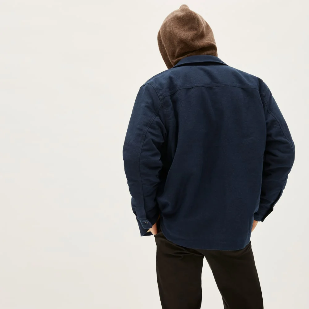 The ReNew Fleece-Lined Heavyweight Overshirt | Deep Navy - Image 4