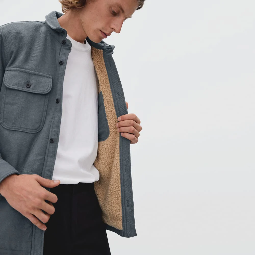 The ReNew Fleece-Lined Heavyweight Overshirt | Slate - Image 3