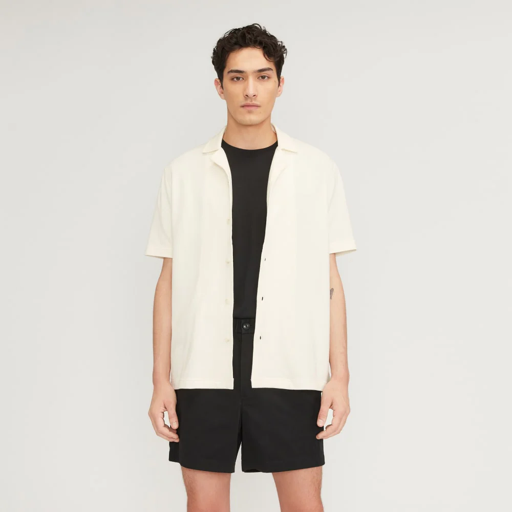 The Pique Short-Sleeve Shirt | Bone