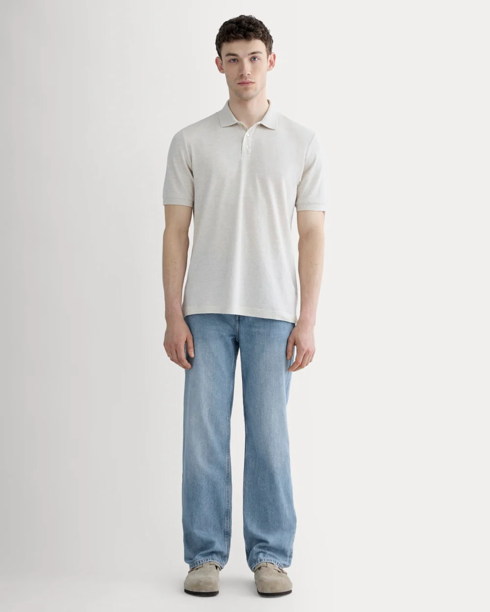 The Pique Polo | Heathered Oat - Image 3
