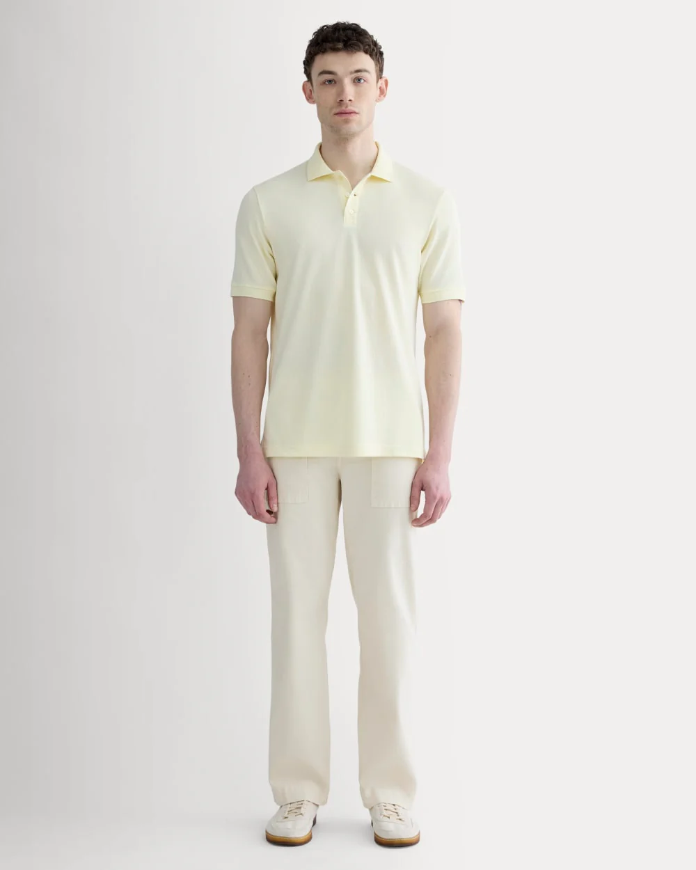 The Pique Polo | Light Yellow - Image 3
