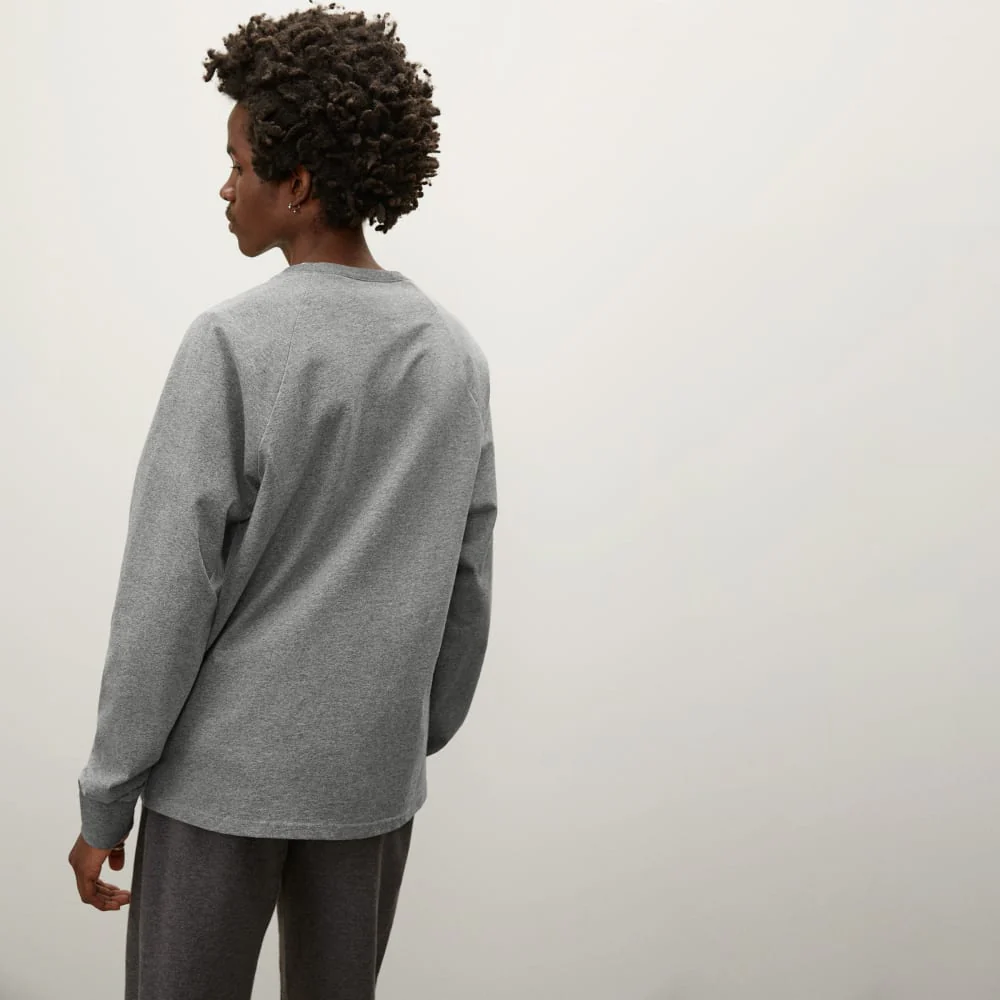The Premium-Weight Long-Sleeve Crew | Uniform | Mid Heathered Grey - Image 5