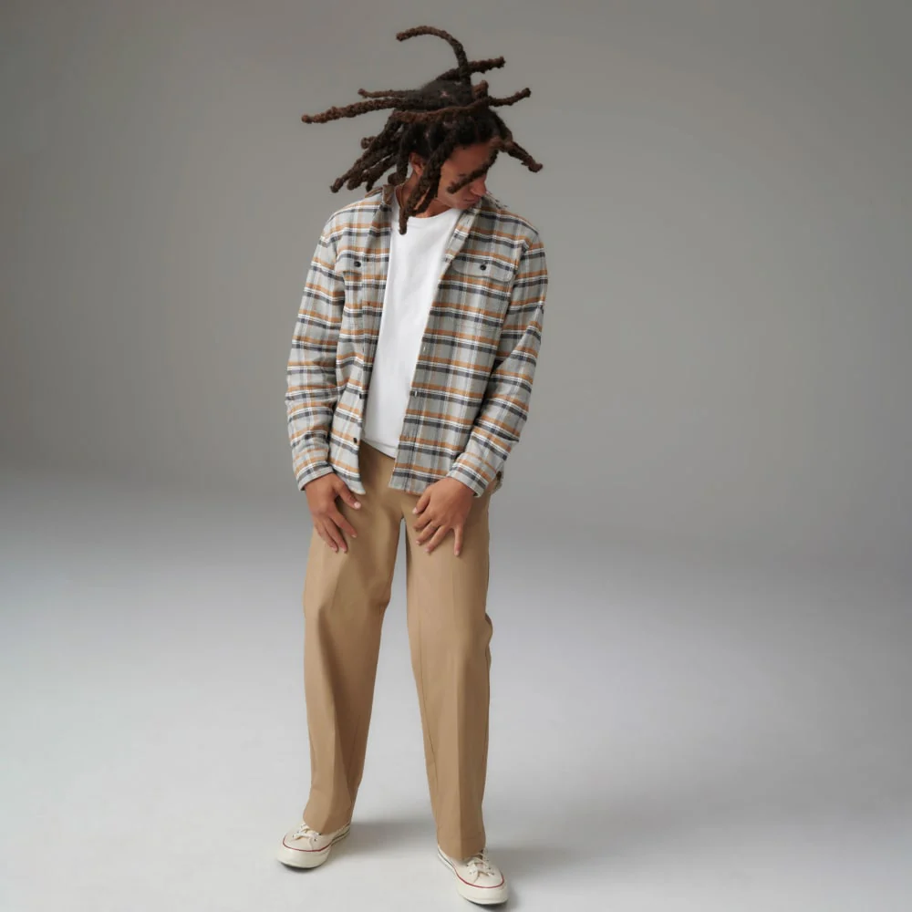 The Heavyweight Overshirt | Uniform | Tobacco Brown / Heather Grey Plaid - Image 3