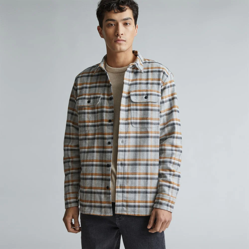 The Heavyweight Overshirt | Uniform | Tobacco Brown / Heather Grey Plaid - Image 5