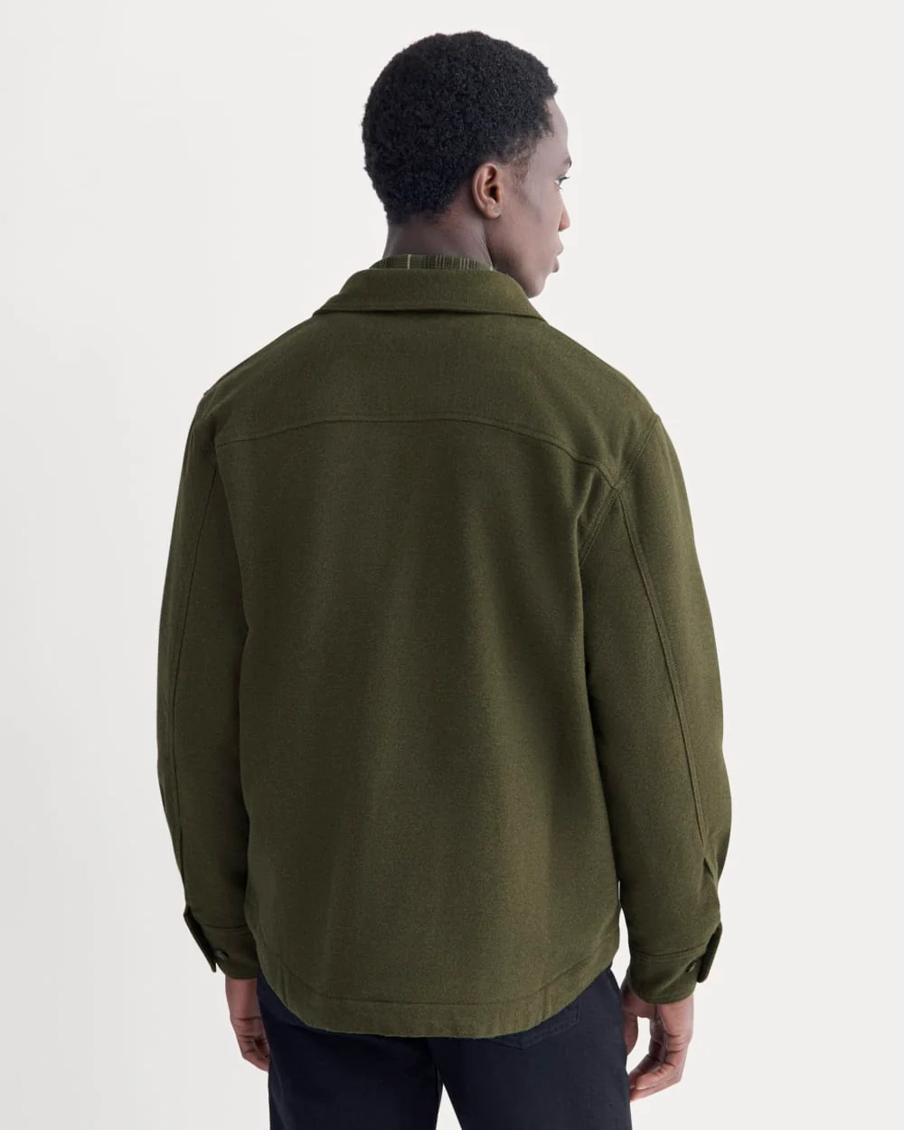 Heavyweight Waffle Twill Overshirt | Heathered Green - Image 5