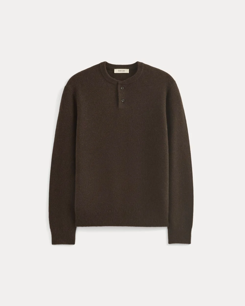 Henley in Wool Cashmere | Americano - Image 2