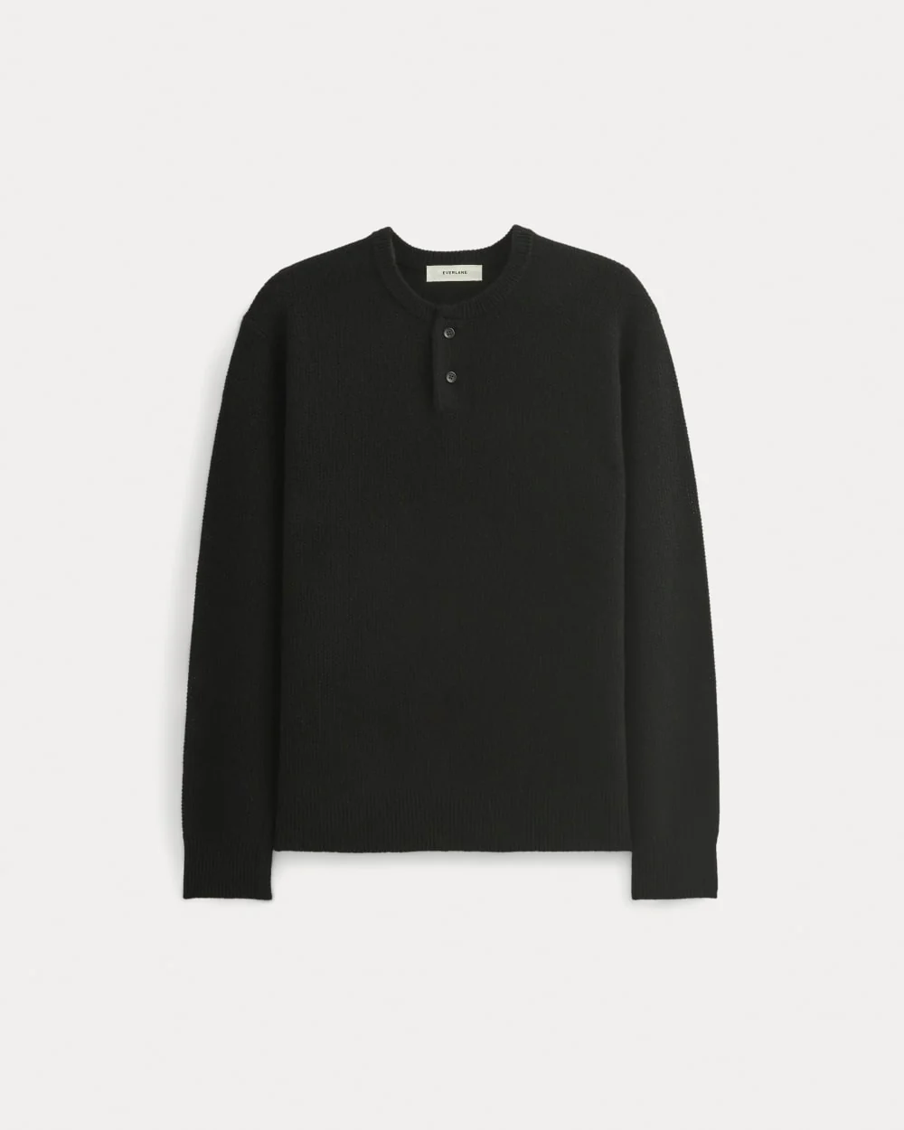 Henley in Wool Cashmere |  Black - Image 2