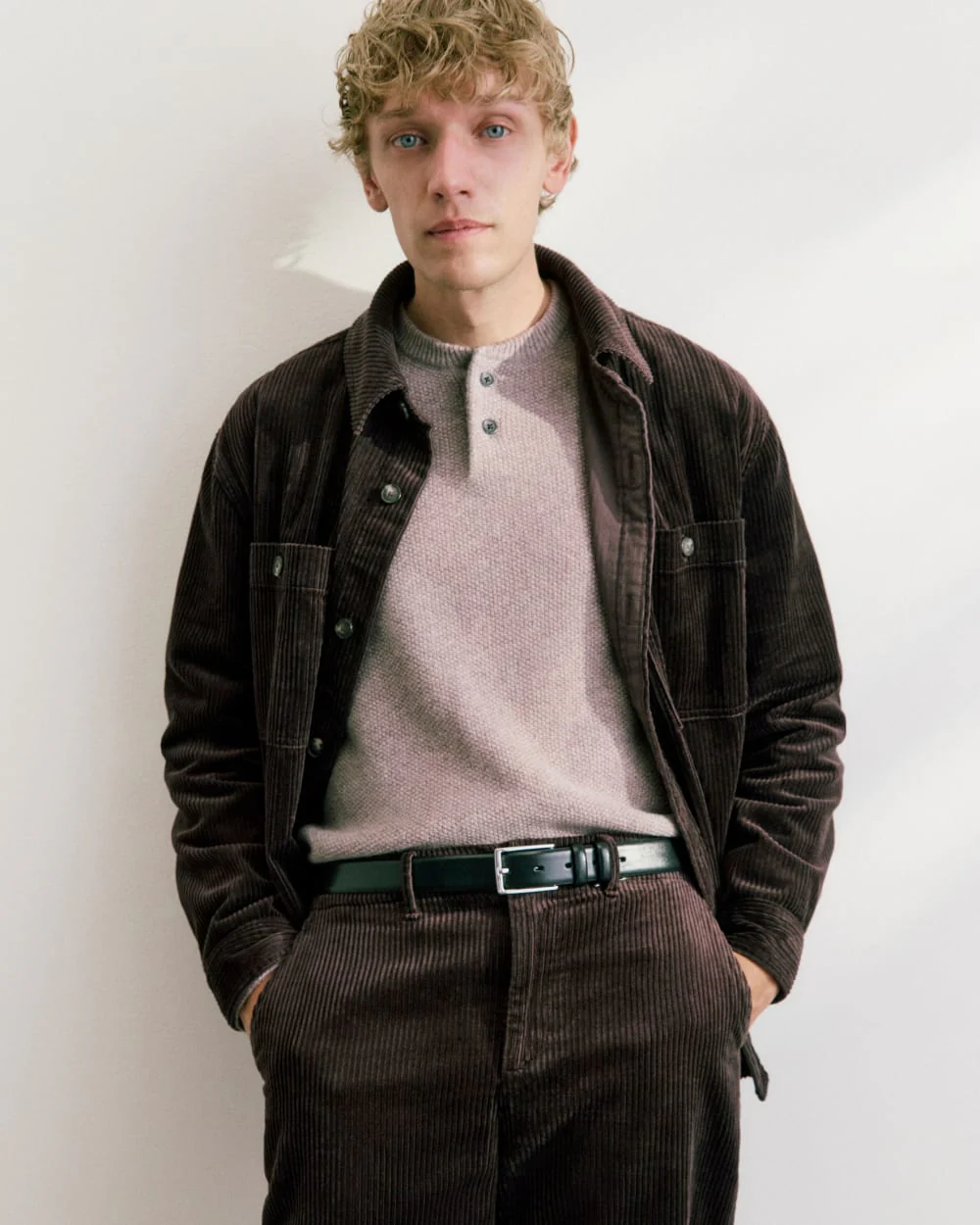 Henley in Wool Cashmere | Light Heathered Taupe - Image 7
