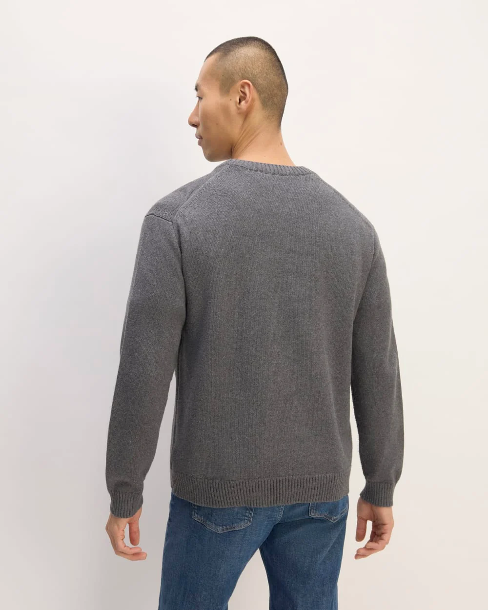 The Classic Sweater in Everyday Cotton | Heathered Charcoal - Image 6