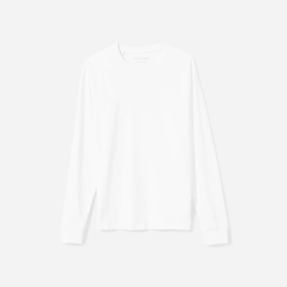 The Premium-Weight Long-Sleeve Crew | Uniform | White - Image 2