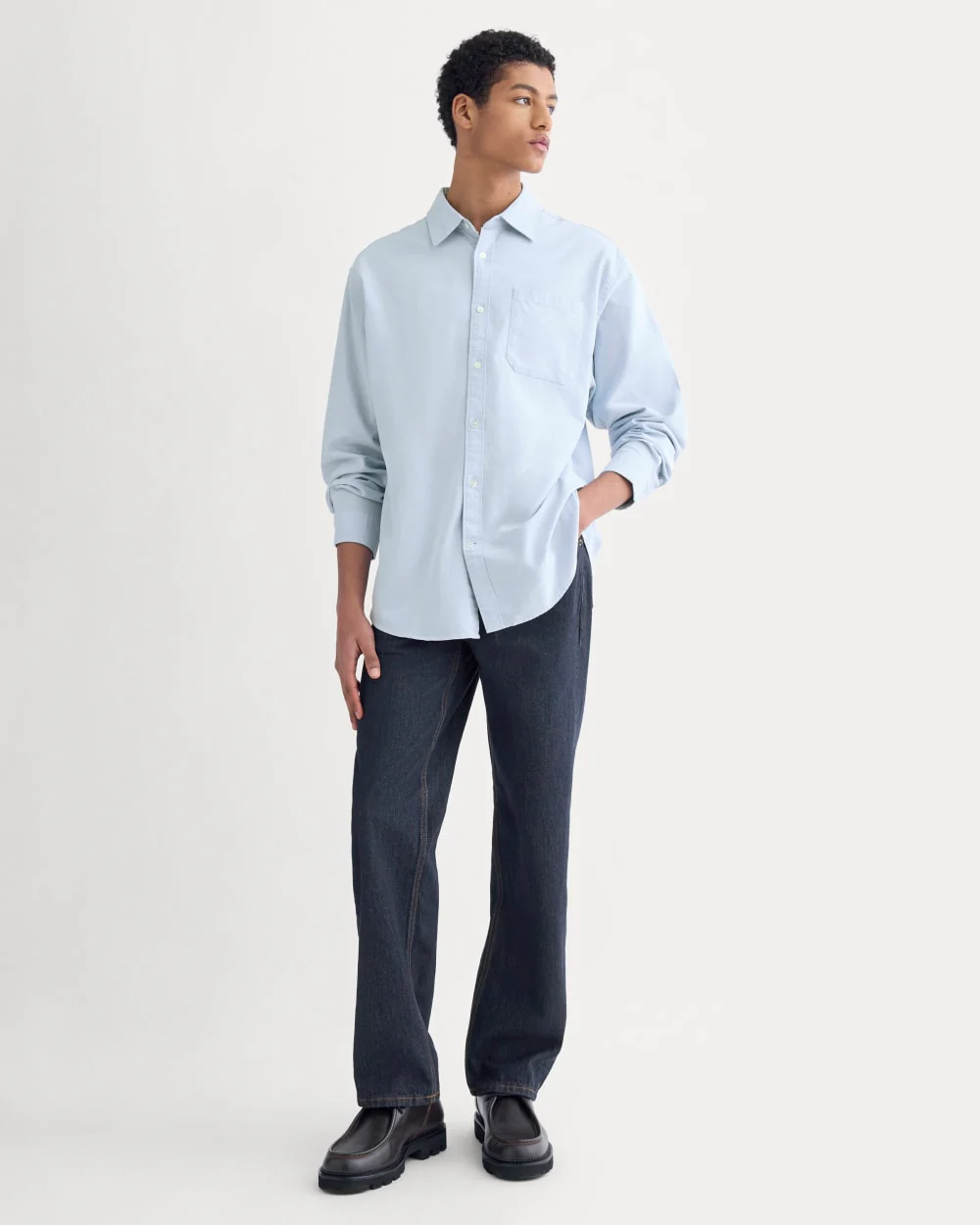 Lightweight Oversized Oxford | Light Blue - Image 3