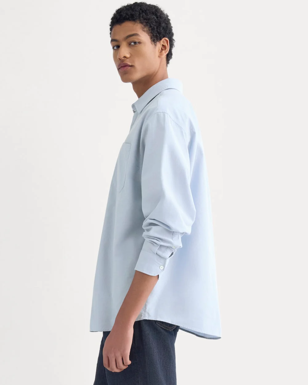 Lightweight Oversized Oxford | Light Blue - Image 4