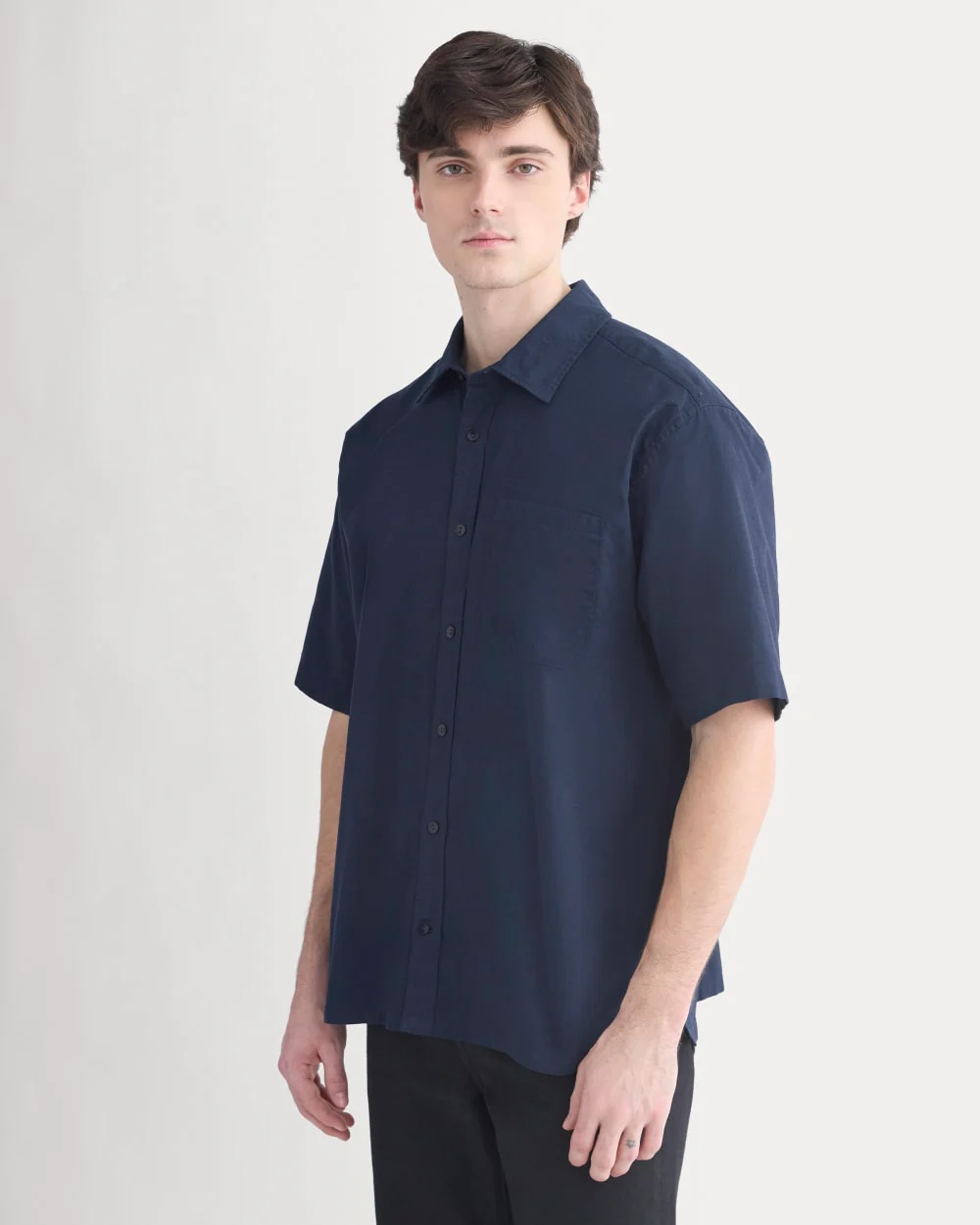 Lightweight Short-Sleeve Oxford | Navy