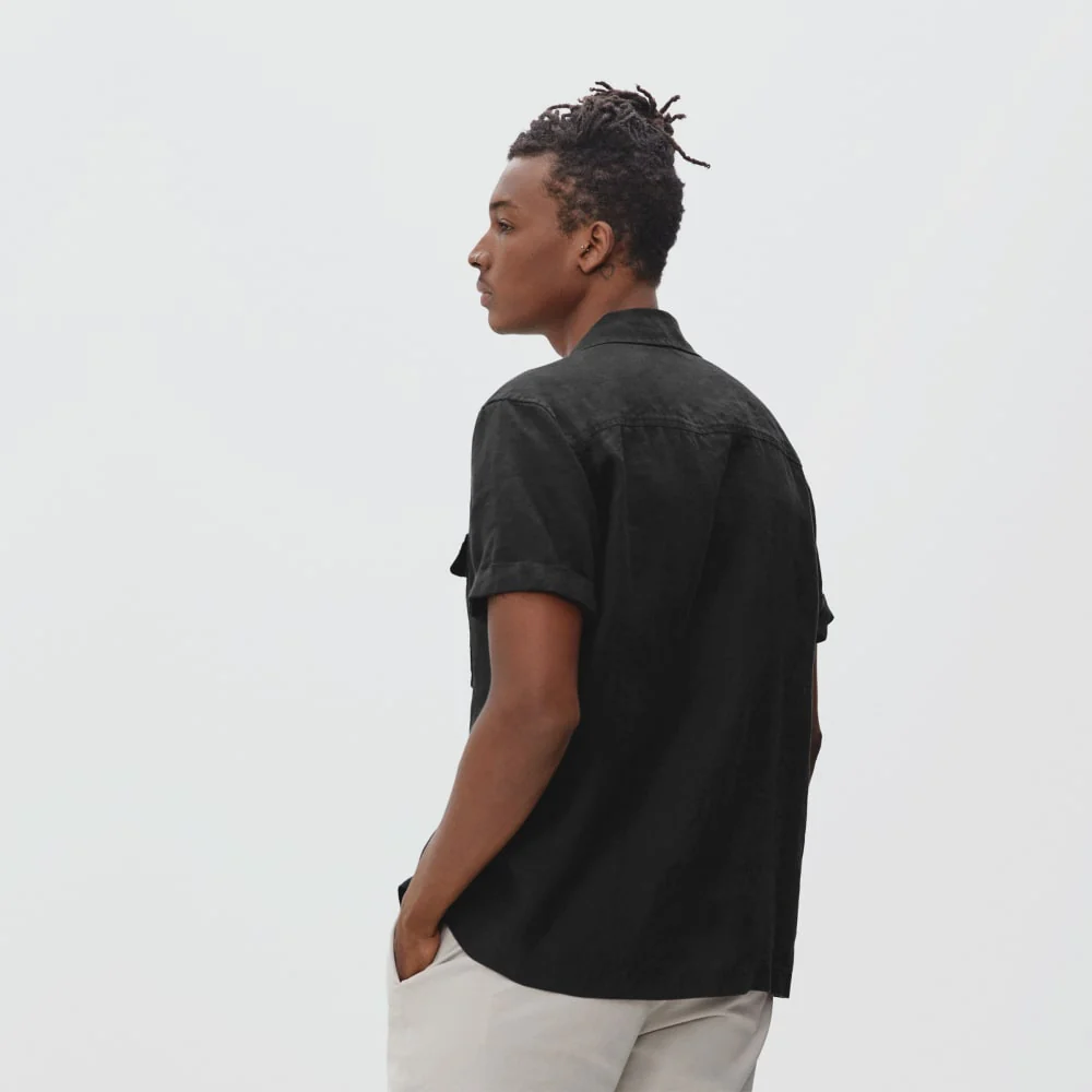 The Resort Shirt in Linen | Black - Image 4