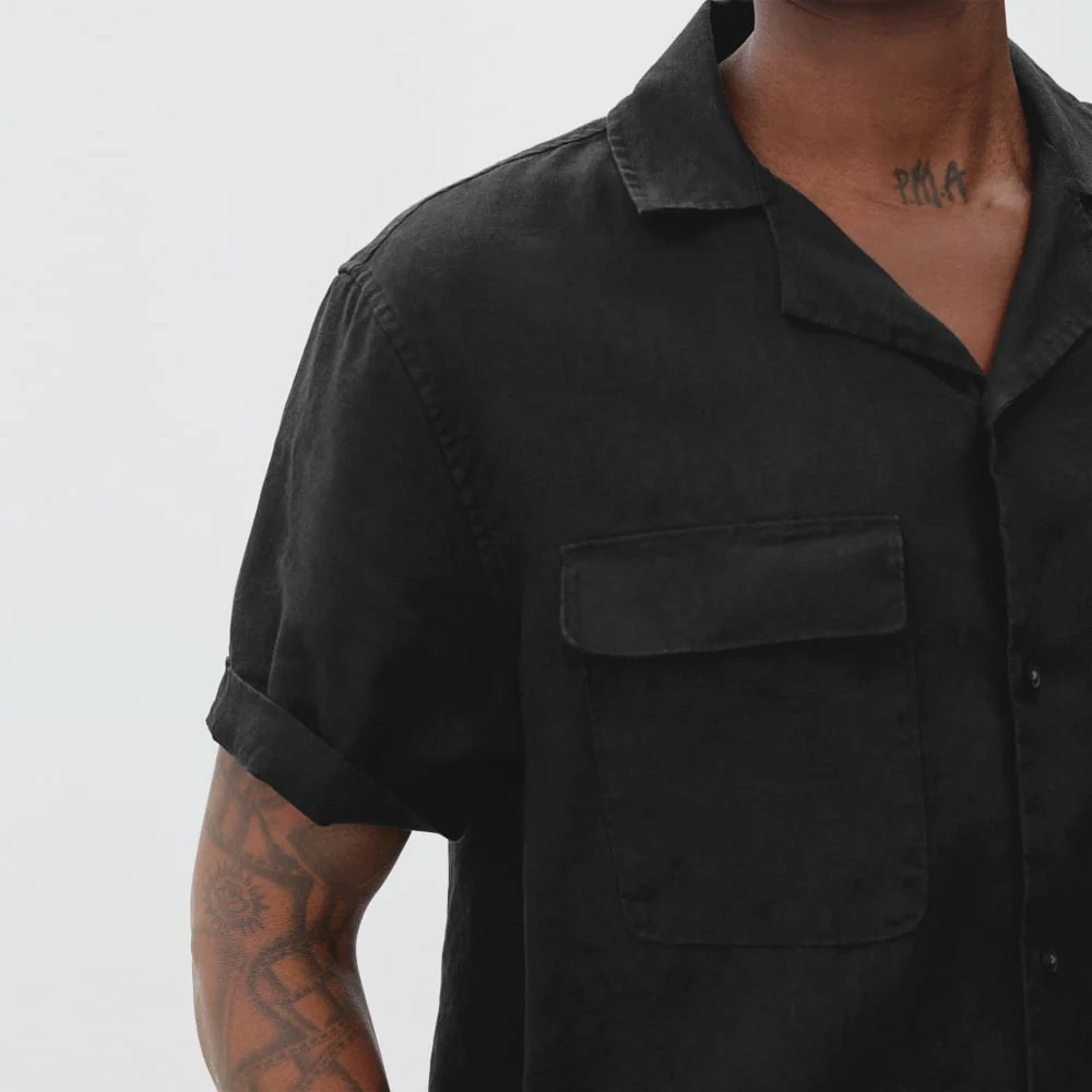 The Resort Shirt in Linen | Black - Image 5