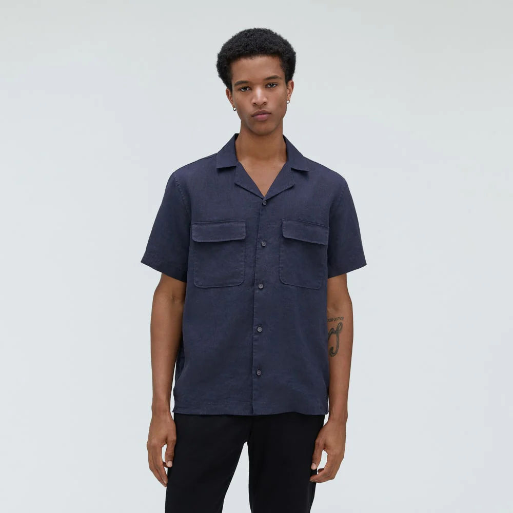The Resort Shirt in Linen | Deep Navy - Image 2