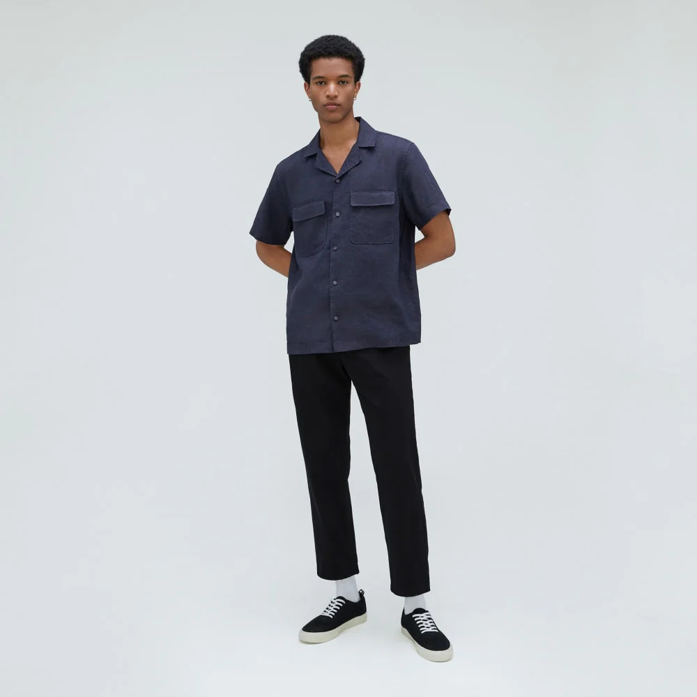 The Resort Shirt in Linen | Deep Navy - Image 5