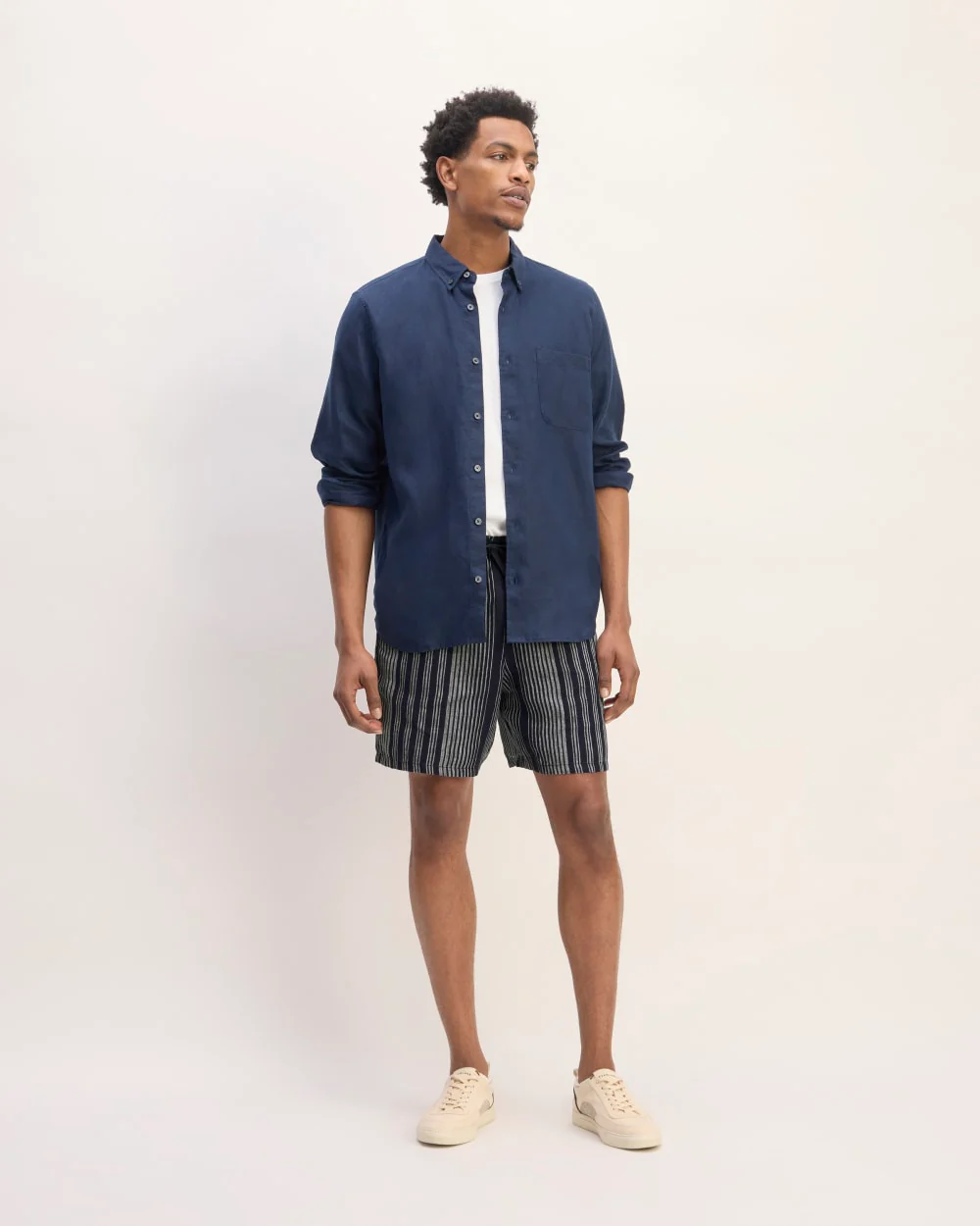 The Linen Easy Short | Navy / Bone - Image 3