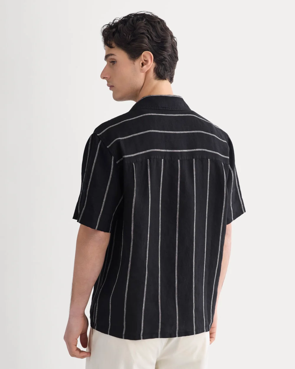 Linen Resort Shirt | Black / Bone - Image 6