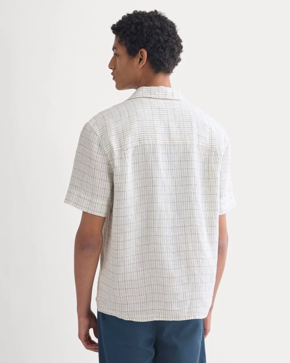 Linen Resort Shirt | Bone Plaid - Image 5