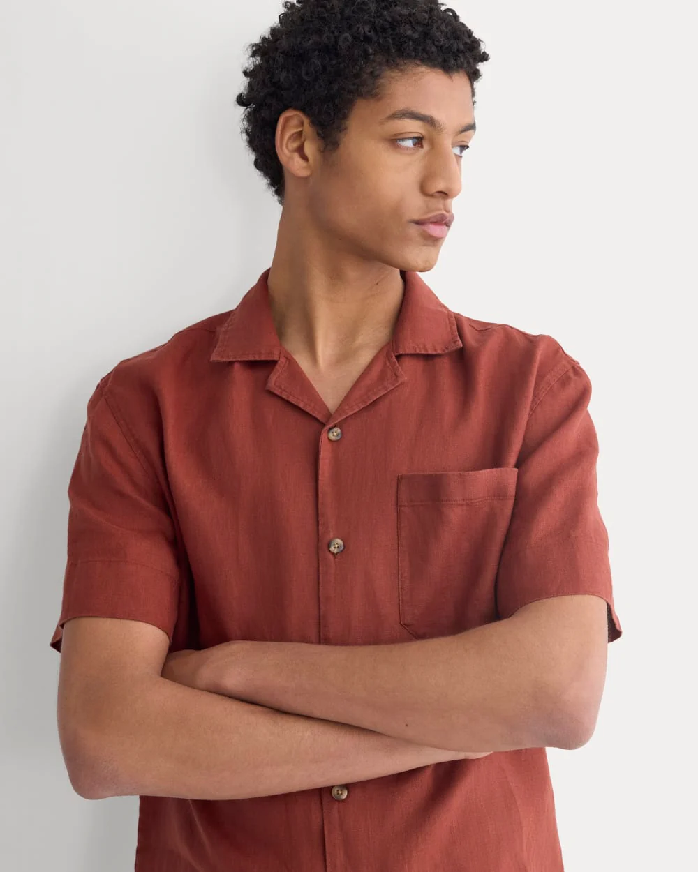 Linen Resort Shirt | Henna Red - Image 3