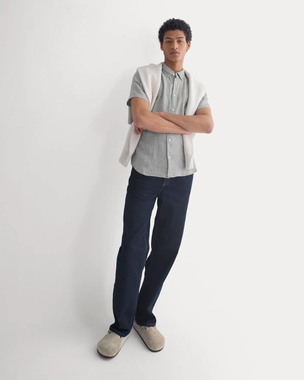 The Classic Short-Sleeve Shirt in Linen | Agave / Bone - Image 4