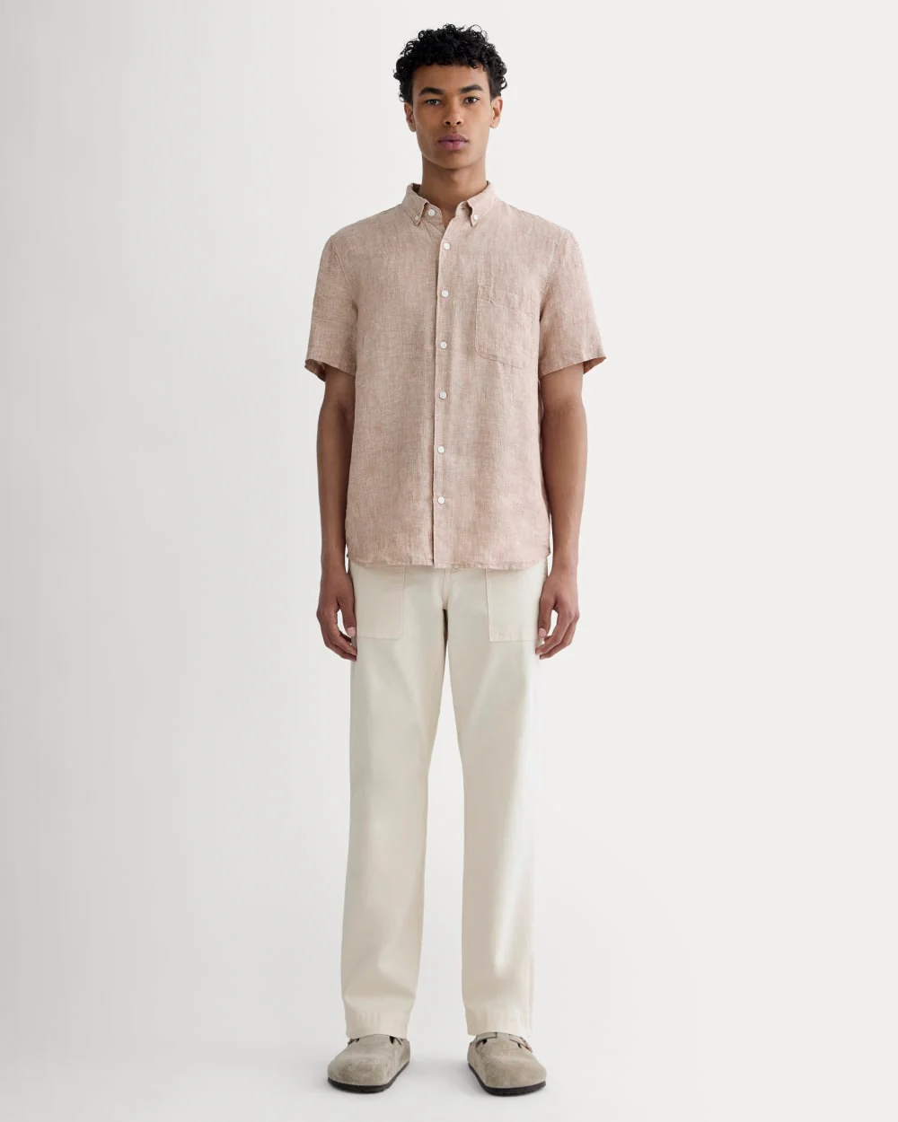 The Classic Short-Sleeve Shirt in Linen | Burlwood Chambray - Image 3