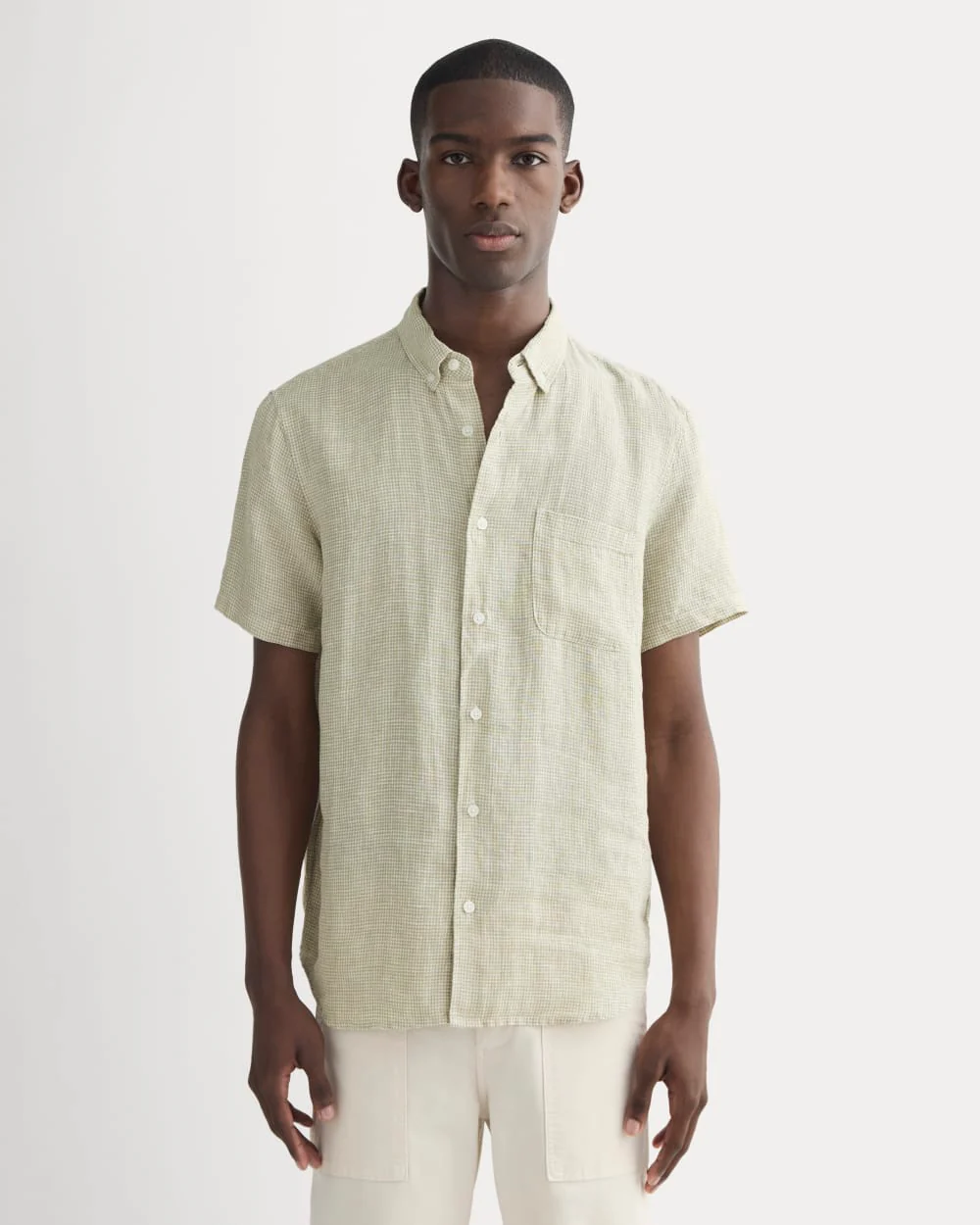 The Classic Short-Sleeve Shirt in Linen | Elm Gingham