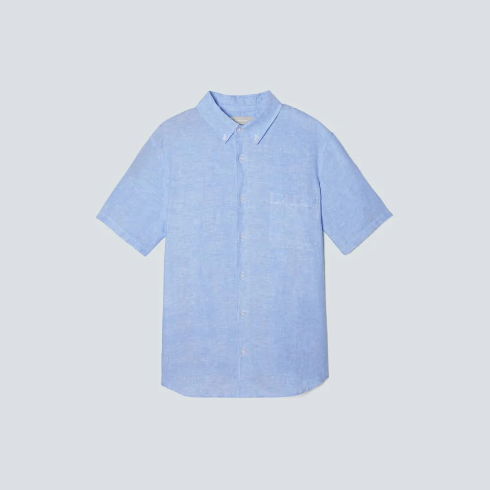 The Classic Short-Sleeve Shirt in Linen | Light Blue - Image 2