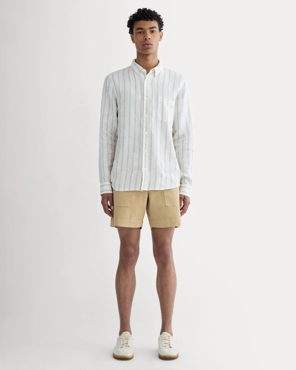 The Classic Shirt in Linen | Bone / Cornstalk - Image 3
