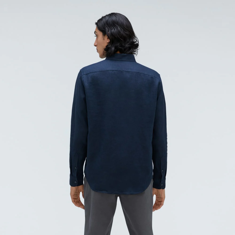 The Classic Shirt in Linen | Deep Navy - Image 3