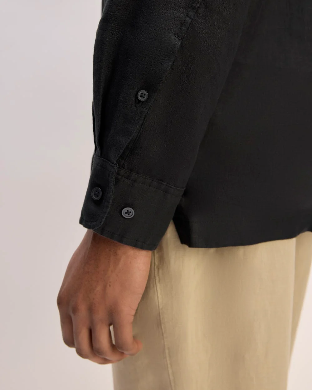 The Linen Straight Hem Shirt | Black - Image 5