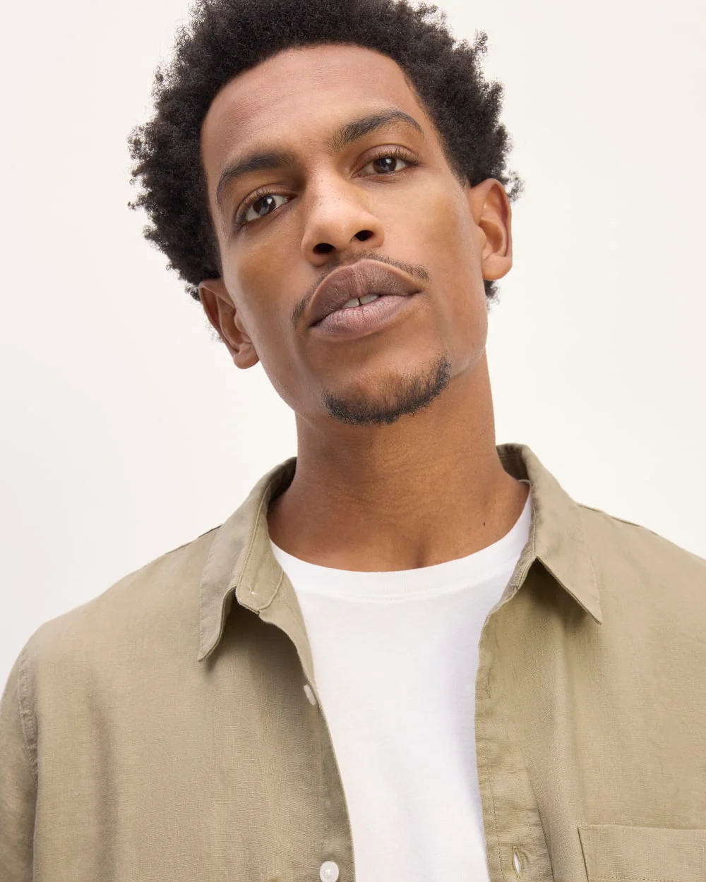 The Linen Straight Hem Shirt | Trench Coat Khaki - Image 4