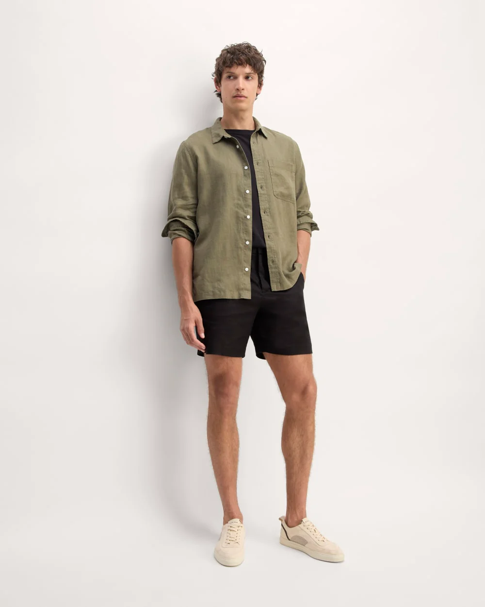 The 7" Linen Trouser Short | Black - Image 3