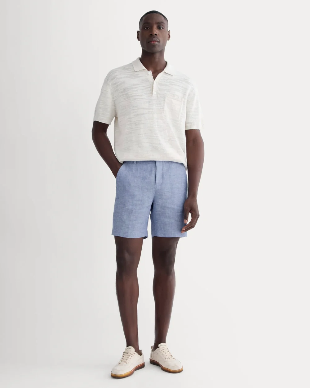 The 7" Linen Trouser Short | Chambray - Image 3