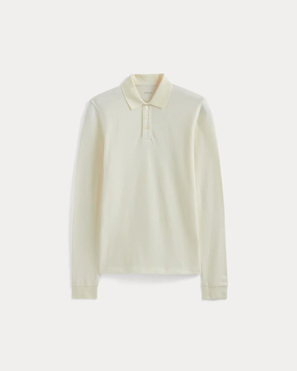 The Long-Sleeve Pique Polo | Bone - Image 2