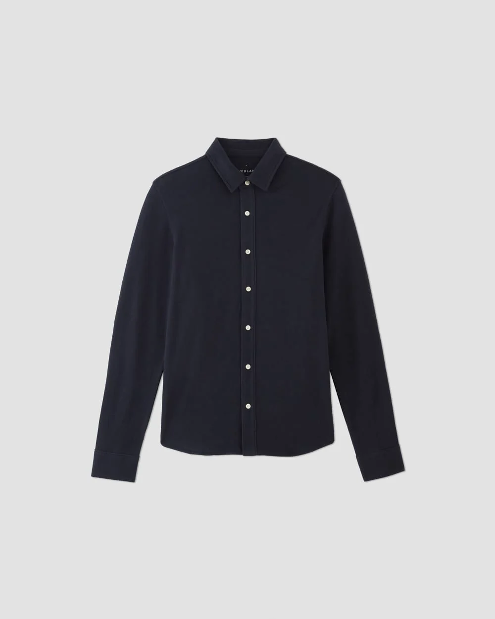 The Long-Sleeve Pique Shirt | Deep Navy - Image 2