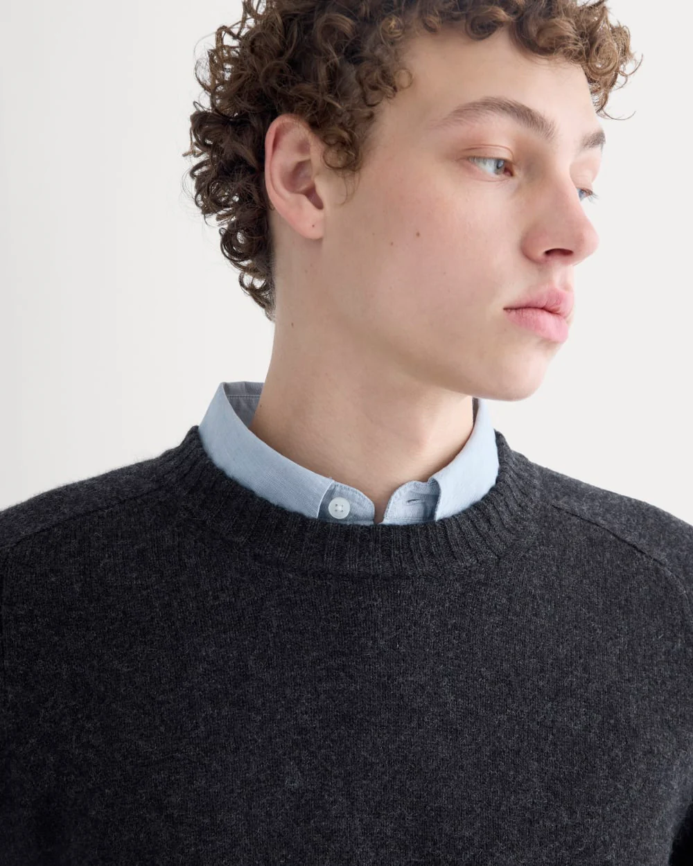 Midweight Cashmere Crew | Heathered Black - Image 4
