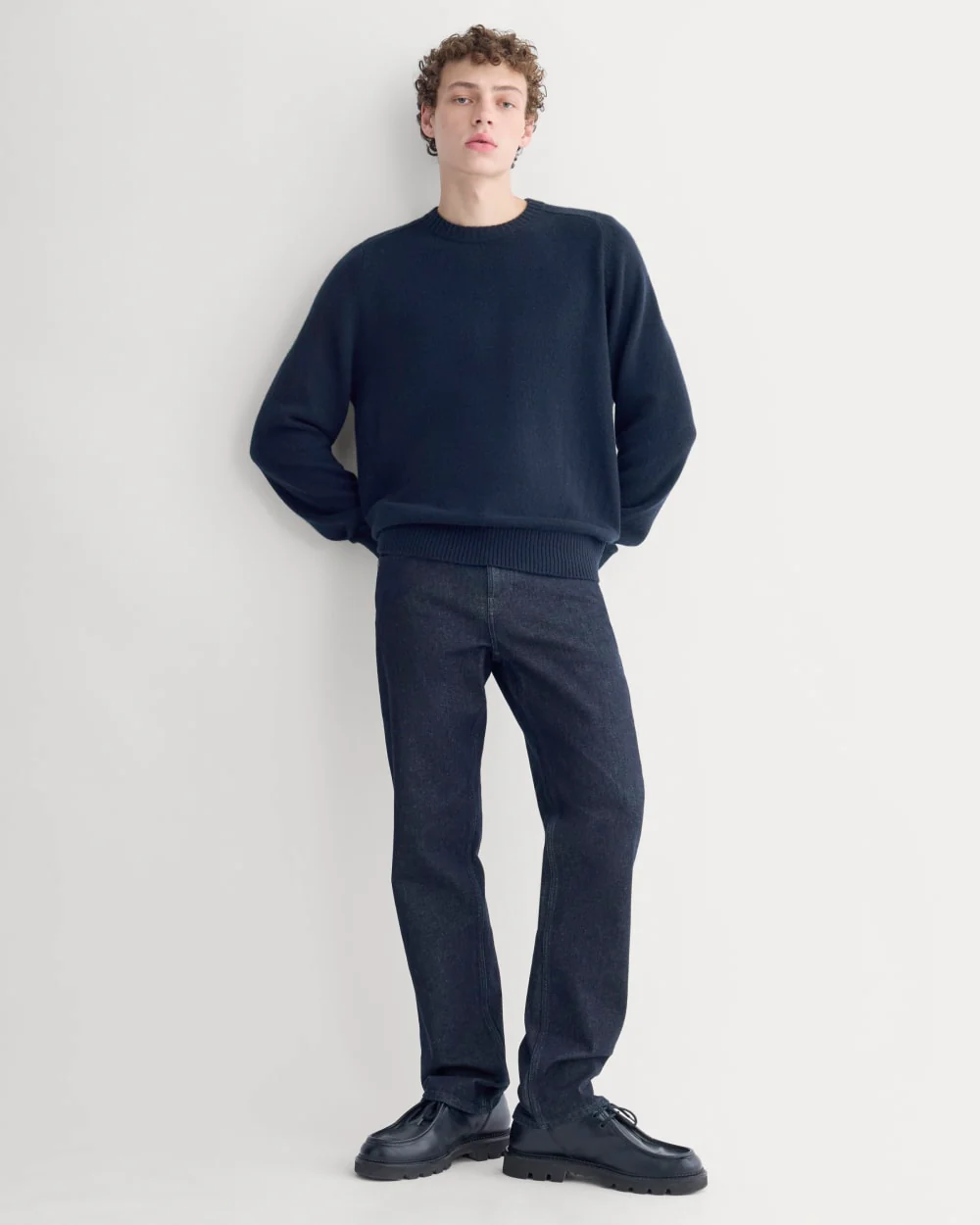 Midweight Cashmere Crew |  Navy - Image 3