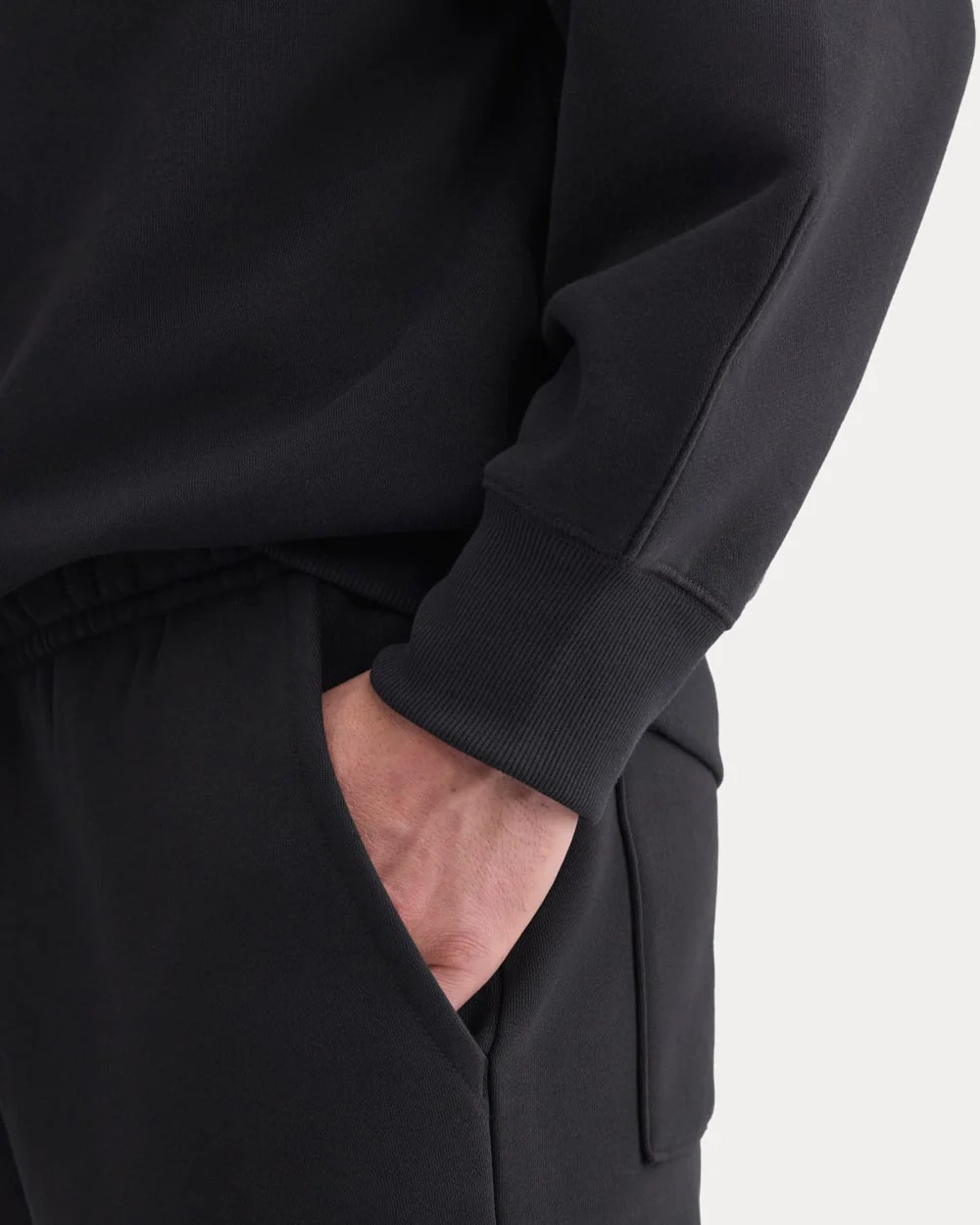 Luxe Fleece Crew Pullover | Black - Image 4