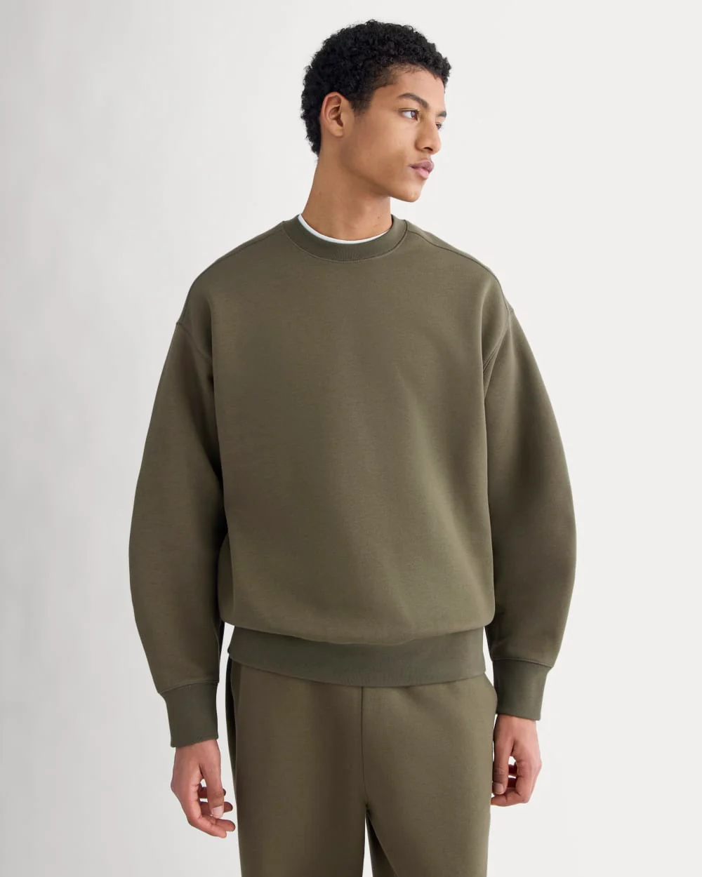 Luxe Fleece Crew Pullover | Olive Night