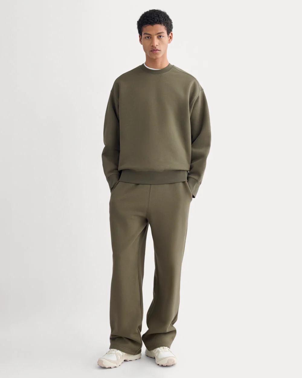 Luxe Fleece Crew Pullover | Olive Night - Image 4
