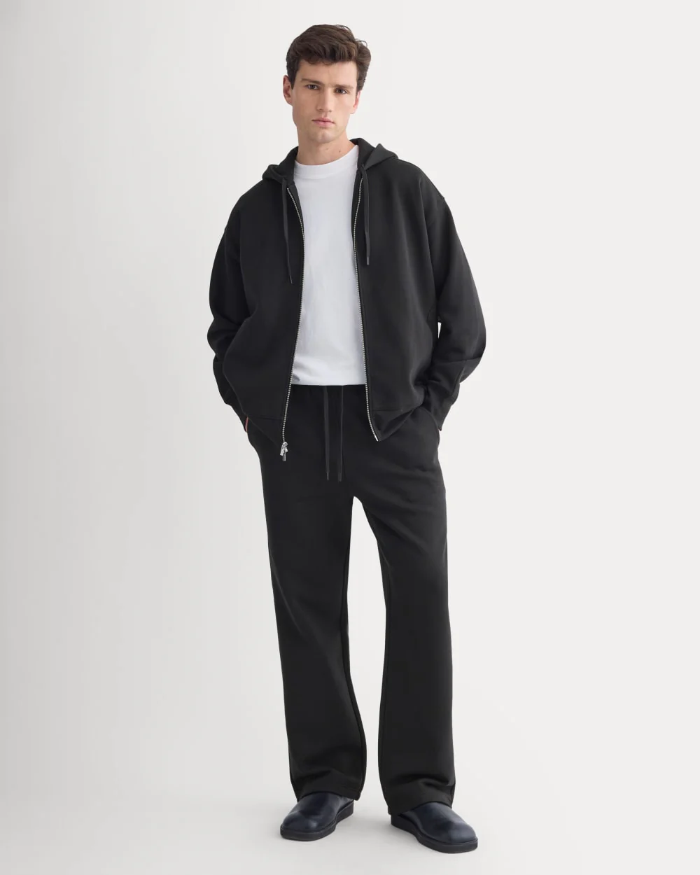 Luxe Fleece Full-Zip Hoodie | Black - Image 3
