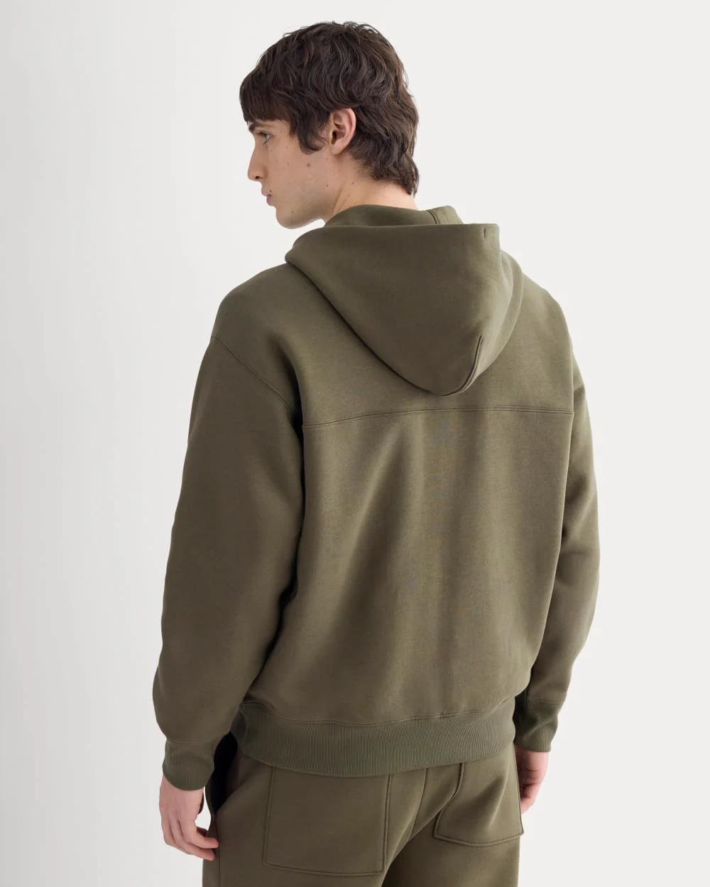 Luxe Fleece Full-Zip Hoodie | Olive Night - Image 6
